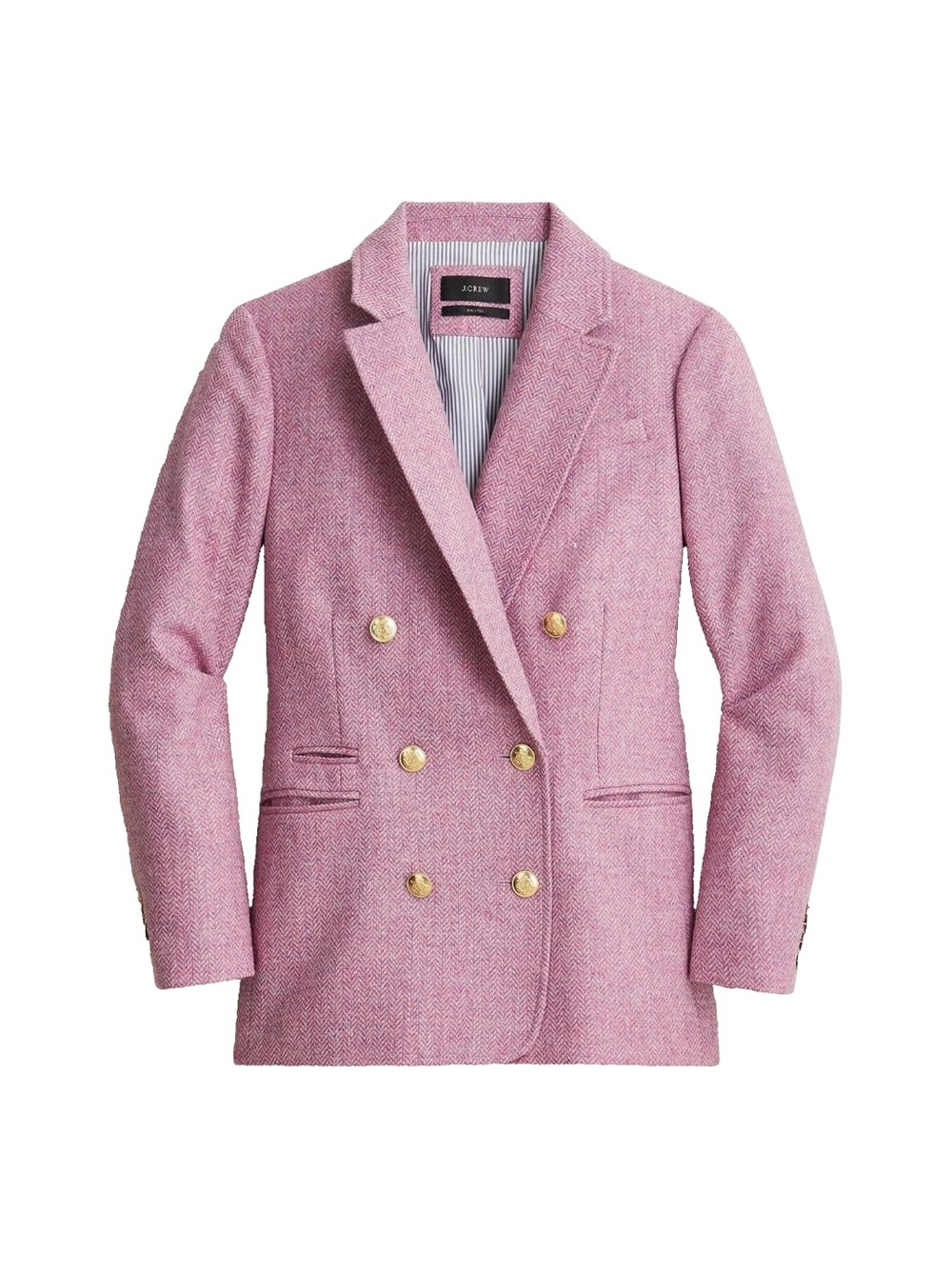 J.Crew Bristol Blazer in Lilac Herringbone Wool Double-breasted Jacket Blazer 16